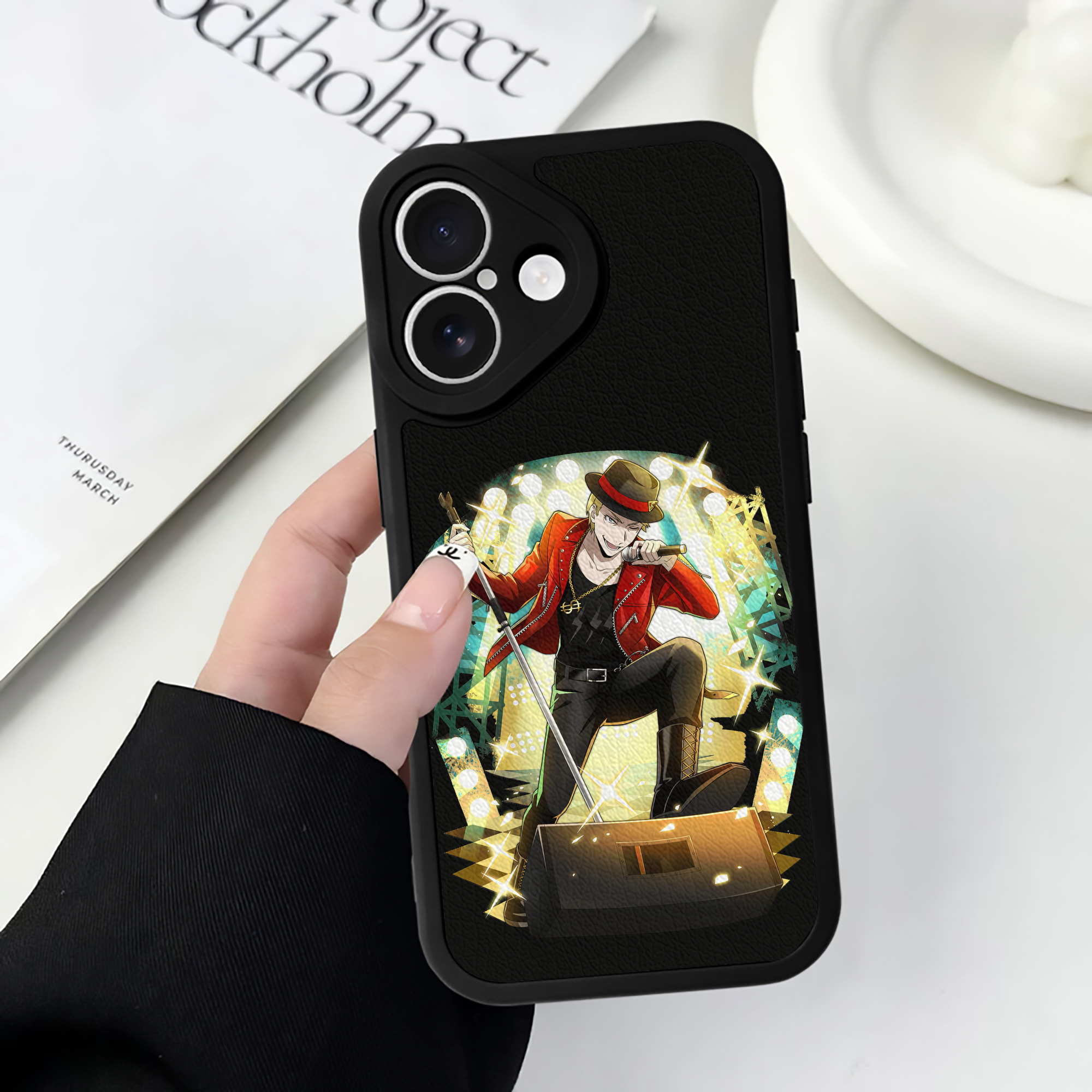 （画像用） 文豪ストレイドッグス Bungo Stray Dogs 【iPhone 16シリーズ対応】シリコンスマホケース（レザー調） 材質：シリコン